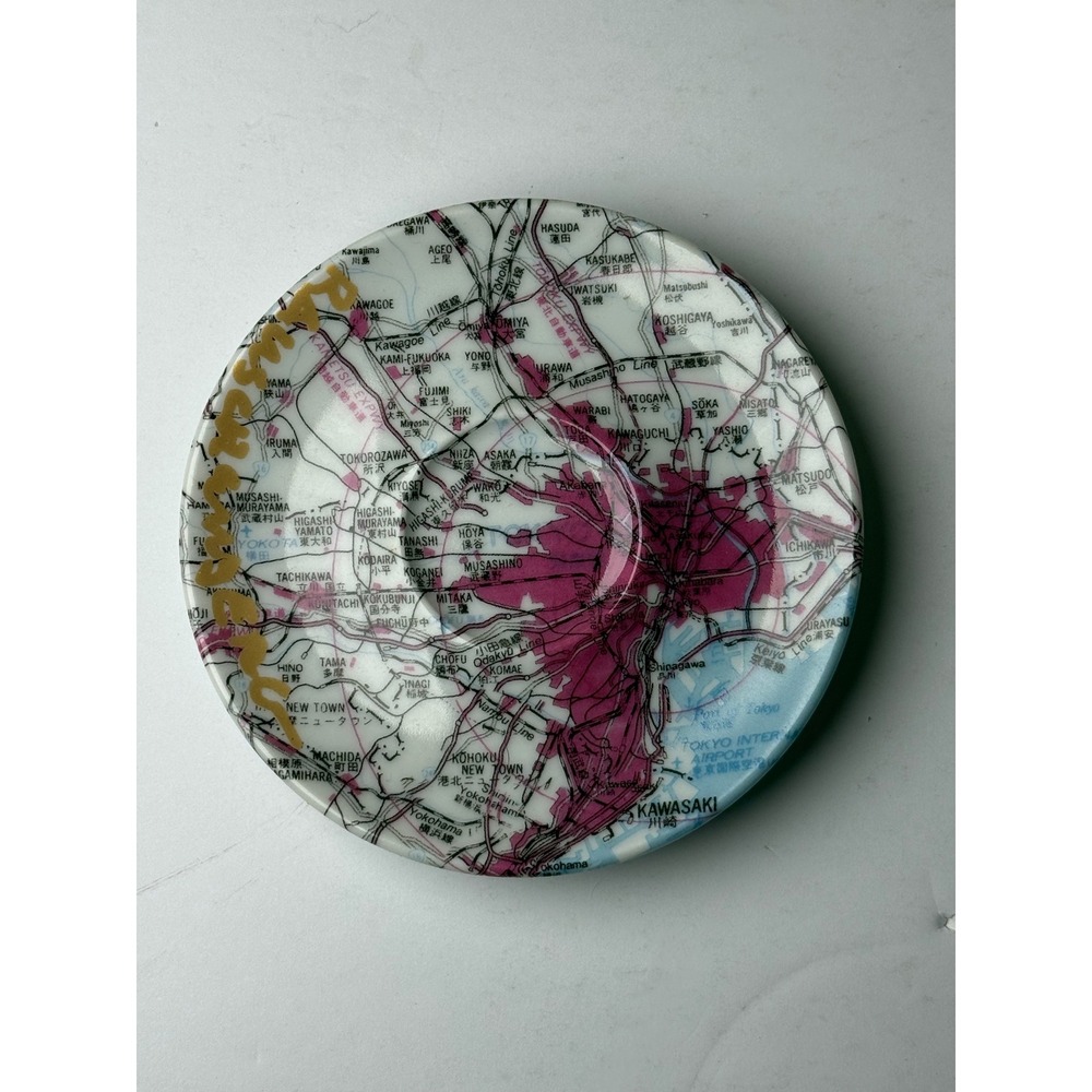 Mitterteich Bavaria Tokyo Railway Map Porcelain Saucer Germany Vintage Transit